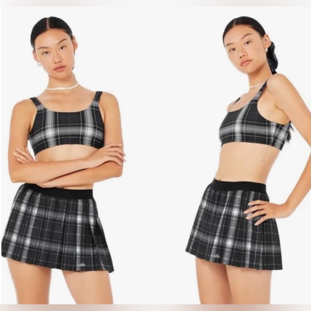ALO Yoga Legacy Plaid Varsity Tennis Skirt Size Large NWT